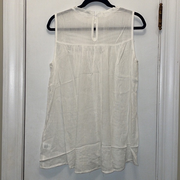 Mittoshop Ladies Sleeveless Sheer Rayon Tunic Cream Medium NWT - Picture 4 of 5